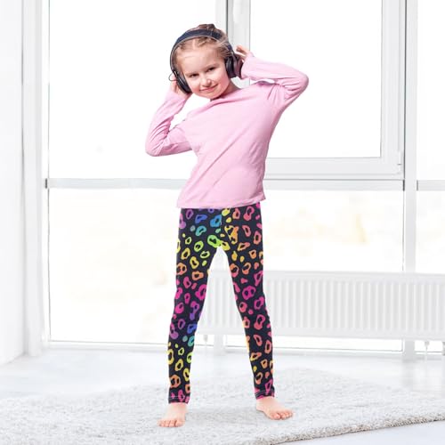 Boccsty Neonleopard Colored Girls Leggings Kids Yoga Pants Dance Active Tights 4T4