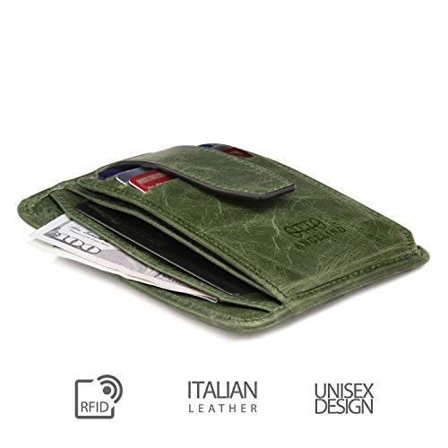 Otto Minimalisten Mannen Portemonnee met Snap Gesp - Slim, Italiaans Leer Credit Card Holder - Munt met Rits - Snelle Toegang voor Persoonlijk en Vak, RFID-Blocker - Image 5