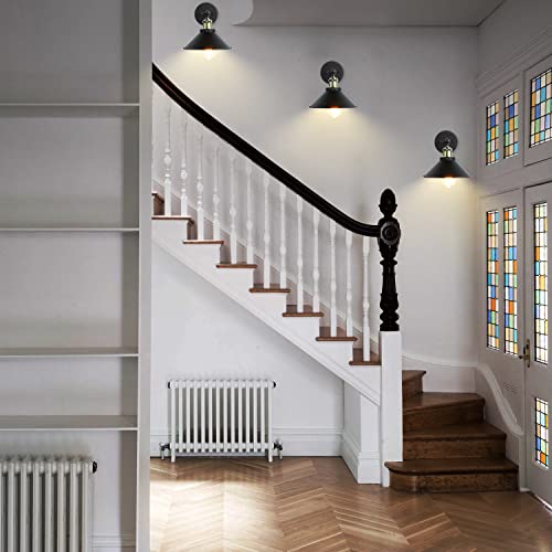 Wall Sconces Lighting, Vintage Industrial Wall Lamp With Plug In Cord On/Off Switch, Swing Arm Wall Mounted Bedside Lamps For Bathroom Bedroom Porch Kitchen Living Room (3 Pack, Matte Black) #TOP6