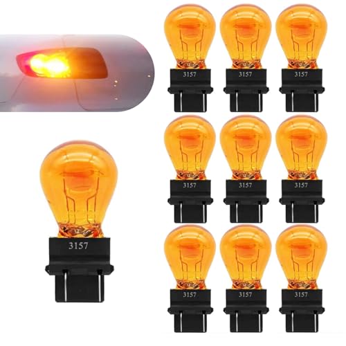 Gseigvee Pack-10 Car Brake Light, 3157 Vehicle Turn Signal Bulb,