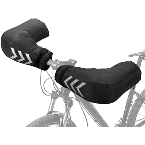 Laelr Bike Handlebar Mittens Winter Warm Mitts Bicycle Motorcycle Handlebar Mitts Cold Weather Mountain Commuter MTB Fat Bike Bar Covers Reflective Cycling Gloves for Men Women Winter Cover