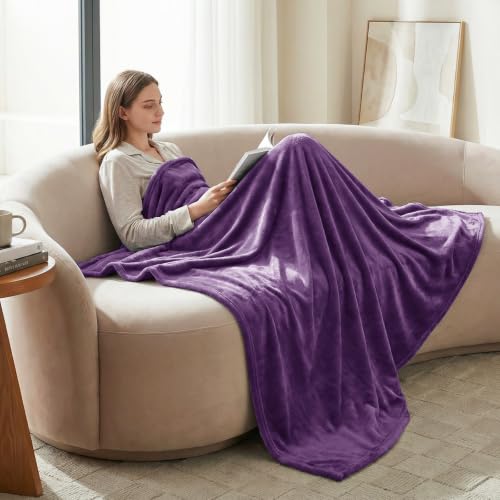 CozyLux Kuscheldecke Flauschig Decke 230x270 cm Purpur – Ansicht 2