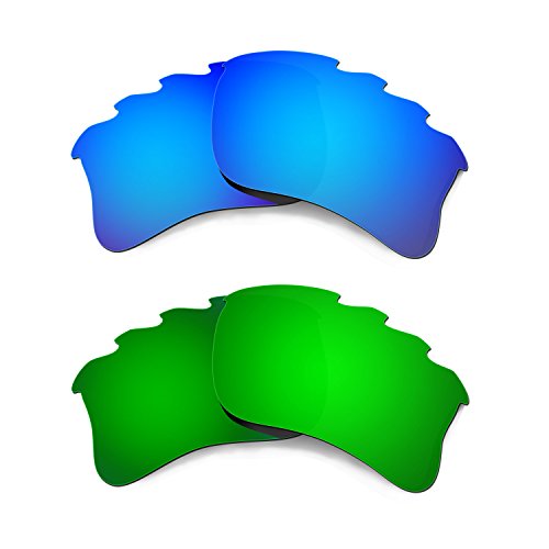 Lentes de repuesto para Oakley Flak Jacket XLJ en azul y verde ventiladas
