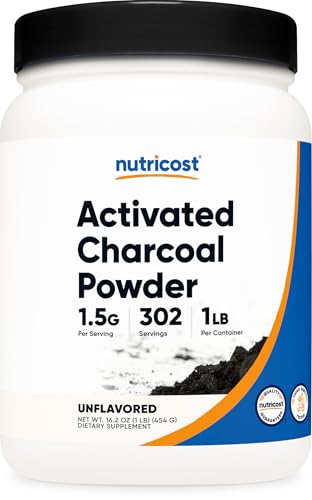 Nutricost Activated Charcoal Powder 1lb - Food Grade Powder, Vegan, Gluten Free, Non-GMO