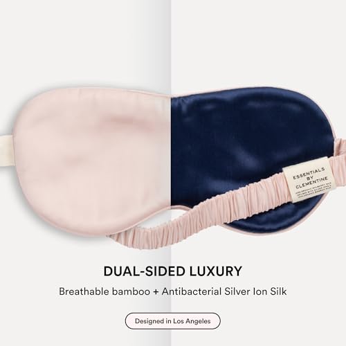 Image of Clementine Mulberry Silk Sleep Mask | Full Blackout Contoured Eye Mask for Sleeping | Organic & Non-Toxic | Oversized Night Blindfold | Hypoallergenic & Frizz-Free Eye Cover for Deep Sleep