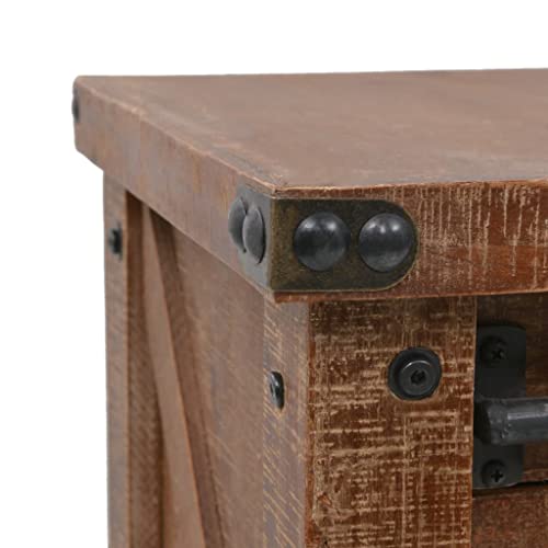Table console en bois de sapin massif rustique avec 2 tiroirs pour le salon