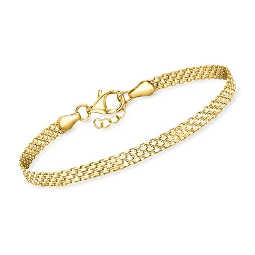 Pure Collection by Ross-Simons Italian 3.7mm 18kt Gold Vermeil Bismark-Link Bracelet