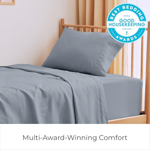 Mellanni Twin Sheets Set - 3 PC Iconic Collection Bedding - Hotel Luxury, Extra Soft, Cooling Bed Sheets - Wrinkle, Fade, Stain Resistant (Twin, Mineral Gray) - Thumbnail 2
