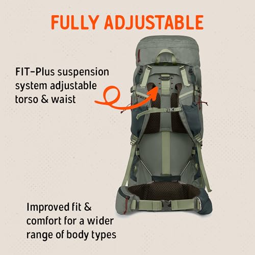 Image of Kelty Glendale 65L to 105L Internal Frame Backpack - Multi-day Backpacking Thru Hiking Pack, Adjustable Suspension, Customized Fit (Sea Spray, 65L)