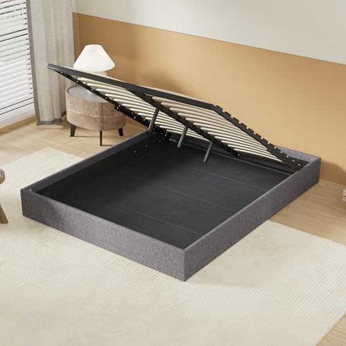 NOVEMBER Lit Coffre, Sommier à Lattes en Bois Flexible, Cadre