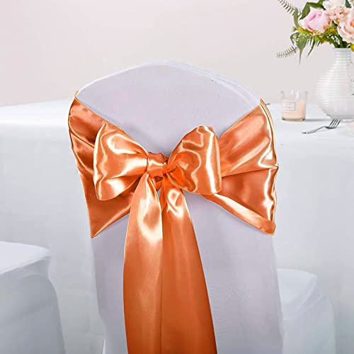 Hmqiang 15 Pack Orange Table Runners, Satin Table Runner 12X108 Inches Long, Silk And Smooth Fabric Table Runner For Wedding, Parties, Banquets, Events Decoration #TOP4