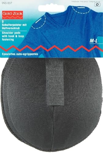 Prym Medium/Large 2-Piece Raglan Shoulder Pads with Hook and Loop Fastening, Black