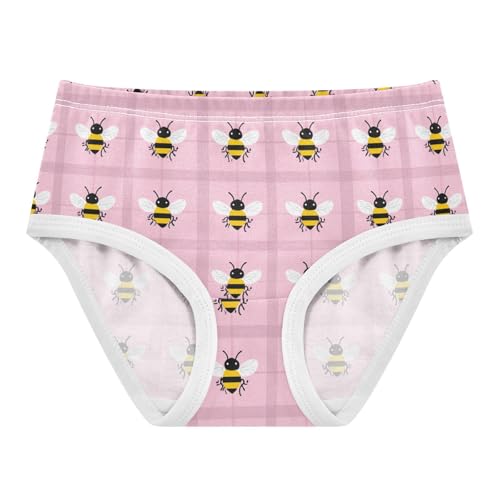 Wusikd Cute Bees Girls' Underwear Cotton Pink Girls Briefs Soft Toddler Underwear 2T