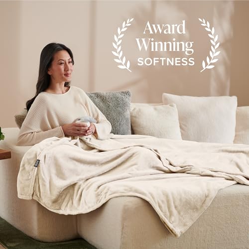Bare Home Fleece Blanket - Throw/Travel - Ultra-Soft Lightweight for Bed, Sofa, and Couch - Luxury Microplush - Cozy Warm Blanket (Throw/Travel, Vanilla) - Image 4