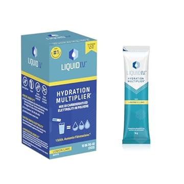 Liquid I.V., Integratore con elettroliti, vitamine C B3 B5 B6 B12 per energia e riduzione stanchezza estiva, Gusto Limone e Lime, 10 stick