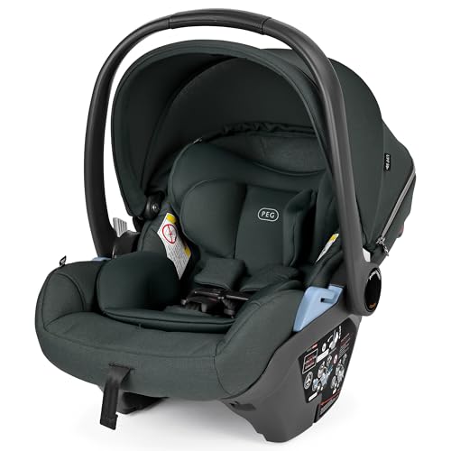 Image of PEG Primo Viaggio Lounge - Rear Facing Infant Car Seat - Metal | Reclining Rear Facing Infant Car Seat, Includes Base with Load Leg & Anti-Rebound Bar, for Babies 4 to 30 lbs, Made in Italy