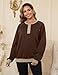 Bhome Nursing Sweatshirt Maternity Breastfeeding Shirts Hidden Zipper Long Sleeve Nursing Tops Loose Fit with Pockets,Dark Brown L