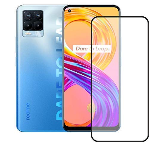 Image of Tempered Glass Screen Protector Compatible For Realme 8 Pro Full Screen Coverage (Except Edge to Edge) and Free Complete Easy Installation kit