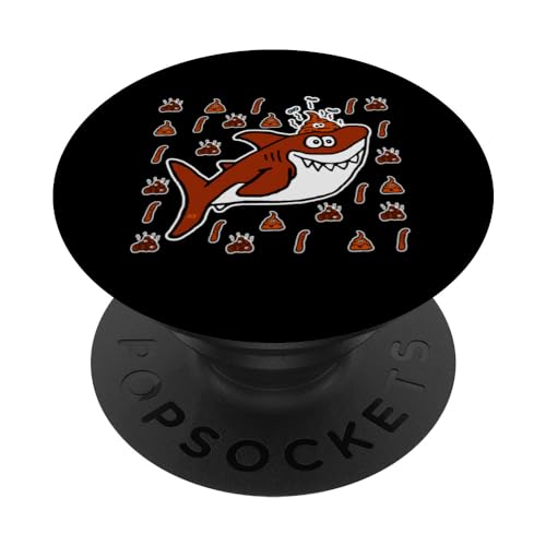 Shark Poop Humor Gag Gifts Mens Kids Boys Girls Funny Sharks PopSockets PopGrip Intercambiable
