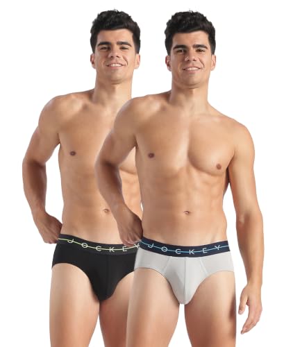 Image of Jockey NY15 Men's Super Combed Cotton Elastane Stretch Solid Brief with Ultrasoft Waistband (Pack of 2)