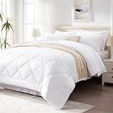 Picture of Love's cabin Twin XL Comforter Set White, 5 Pieces Twin XL Bed in a Bag, All Season Bedding Sets with 1 Comforter, 1 Flat Sheet, 1 Fitted Sheet, 1 Pillowcase and 1 Pillow Sham