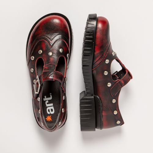 Art Para Mujer. 11834S1F4003_008 Zapatos De Piel 1834S Oxford Rojo (38), Plano, Hebilla, Casual - 2