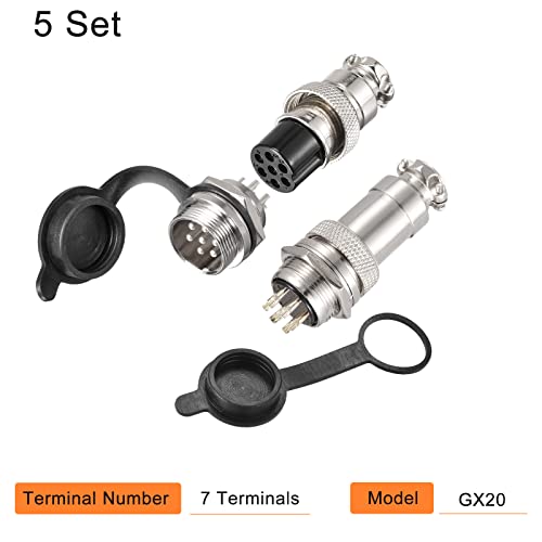 Conector de aviación GX20 de 7 pines metálico pack 5 miniatura 2