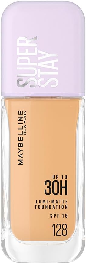 Maybelline New York Super Stay Lumi-Matte Liquid Foundation - 128, Up To 30H Long Wear, Water & Transfer Proof. SuperStay Lumi-Matte Liquid Foundation comes with Non-comedogenic & Vegan Formula | 35ml