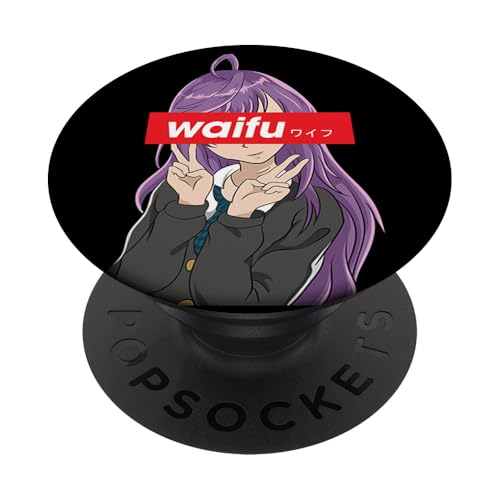 Cute Japanese Anime Girl - Waifu PopSockets PopGrip: Swappable Grip for Phones & Tablets PopSockets Adhesive PopGrip