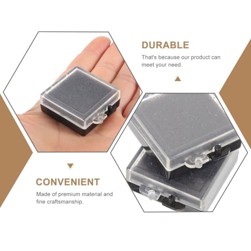Image of Healifty Anti-Static Chip Case Electronic Component Organizer Box with Transparent Lid and Black Base Compact 1.37X1.37X0.59In Storage for Electronics Parts