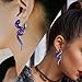 Qmcandy 2pcs Glass Splatter Spiral Ear Tapers Hanger Gauges Piercing Gauges for Ear 0g, Purple