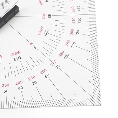 Chart Drawing Triangle Ruler, Navigation Parallel Ruler Ship Drawing Triangle 300mm Acrylic Precise Engraved Scales Adjustable for Boats Yachts Ships