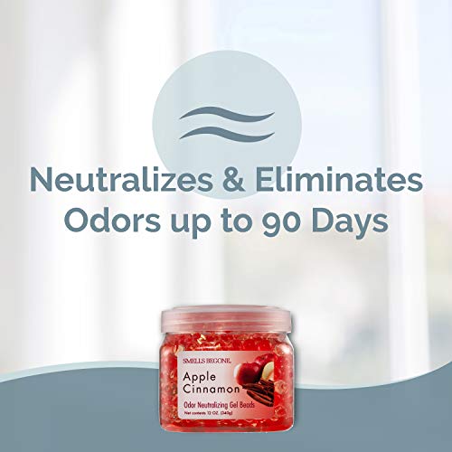 SMELLS BEGONE Odor Eliminator Gel Beads - Air Freshener - Eliminates Odor in Bathrooms, Cars, Boats, RVs and Pet Areas - Made with Essential Oils - Apple Cinnamon Scent - 12 Ounce - Image 3