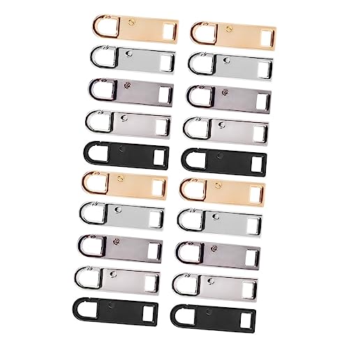 Beatifufu DIY Zipper Repair Kit 20pcs Zinc Alloy Zipper Pull Tabs Universal Fit for Luggage Handbags Backpacks