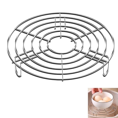 Gruvox Air Fryer Rack Round,Air Fryer Shelf Round Steam Rack, Stainless Steel Roasting Rack Multi-Purpose Cooking Stand Steaming Air Fryer Accessories Kitchen Tools for Fryer, Steamer,Ovens Baking