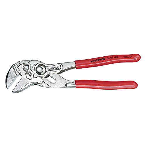 KNIPEX Zangenschlüssel, verchromt, 300 mm, greift stufenlos bis 68 mm, Feinverstellung per Knopfdruck, Schraubenschlüssel, Armaturenzange, 86 03 300