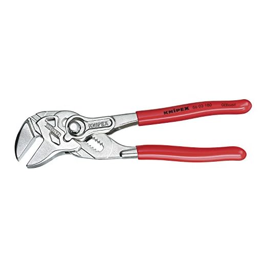 KNIPEX 86 03 300 Zangenschlüssel Zange und Schraubenschlüssel in einem Werkzeug verchromt mit Kunststoff überzogen 300 mm