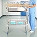 ybaymy Stainless Steel Cart with Wheels, Medical 2 Tier Utility Cart Lab Serving Trolley Clinic Trolley Cart Commercial Grade with Silent Lockable Wheels for Hospital, Restaurant, Kitchen