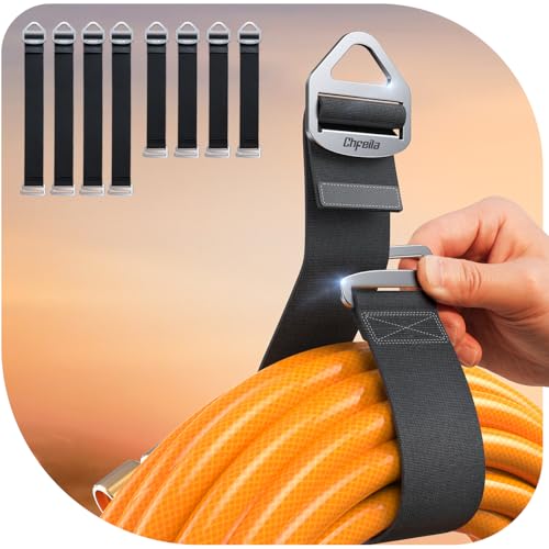 8 Pack One Hand Operation [1s Tighten by Gravity] Adjustable Extension Cord Organizer Holder, Hose Rope Storage Straps Wrap for RV Shed Workshop Garage Organization, Gadgets Tools Gifts for Dad Men