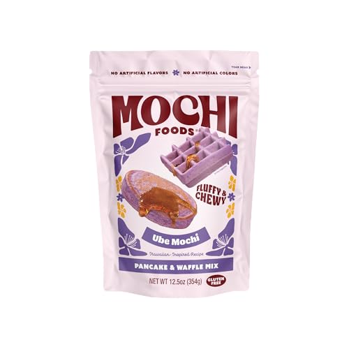 Mochi Foods Ube Mochi Pancake & Waffle Mix, Gluten-Free, Hawaiian-Inspired,