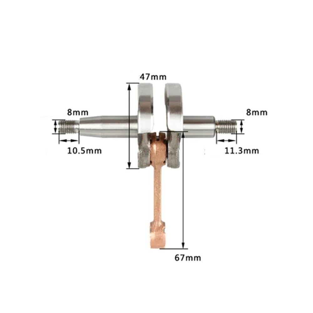 Cigüeñal for desbrozadora 1E34F, Compatible con pulverizador 767, 768, 34F, 26 CC, Piezas de Repuesto for cigüeñal.