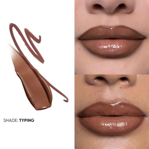 Image of Flossy Cosmetics The Fine Line Plumping Lip-Duo - Typing | Lip Liner & Lip Oil for Fuller Looking Lips | Long-Lasting Lip Contour, Hydrating Glossy Finish | Vegan & Cruelty-Free, 4g