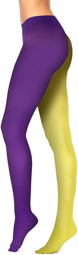 Mardi Gras Tights Full Length Costume Leggings Purple Yellow Green Dance for Mardi Gras Party Costume Supplies