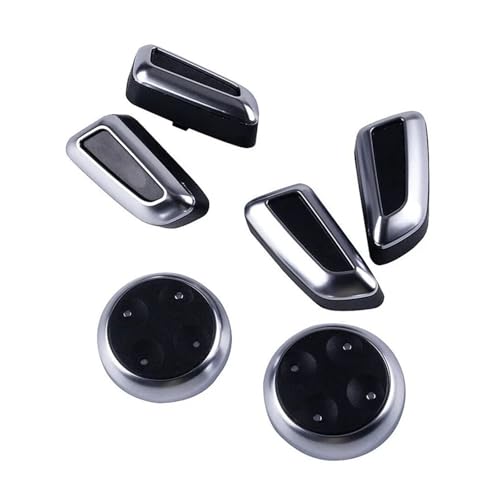 Interruptor de ajuste de asiento para Audi A4 A6 Q5 con embellecedores negro cromado 6 uds