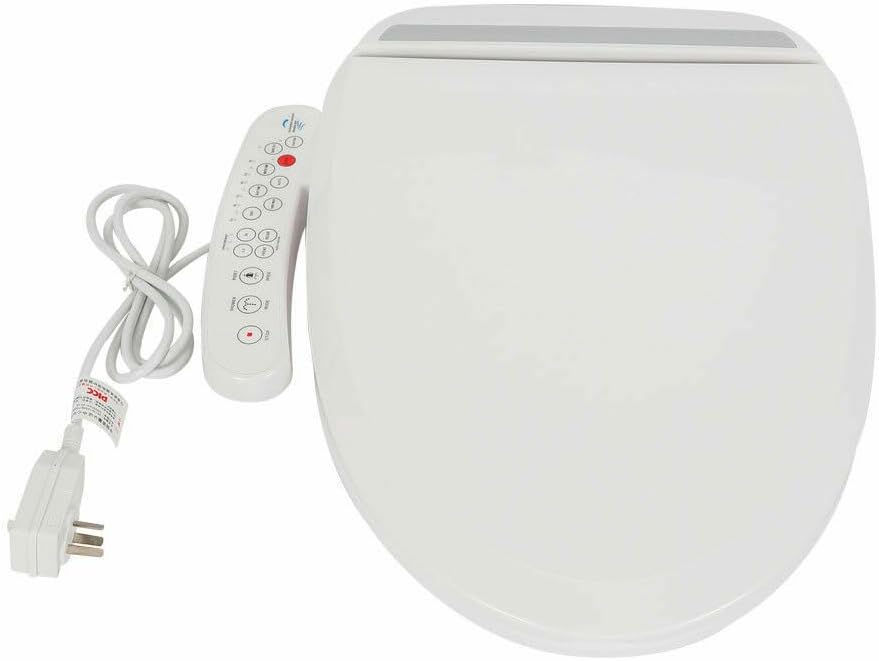 Electric Smart Toilet Seat, 1300W Auto Deodorization Elongated Heated Toilet Seat, Smart Bidet Toilet Seat Cleaning Bidet Cover 2 Nozzle & Air Dryer & Heated, White