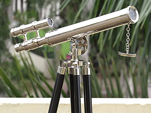 Telescopio de latón con trípode de pie 45'' miniatura 4
