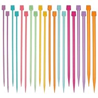 Coopay Knitting Needles Set Short 25cm, Coloured Knitting Needles for Children Beginners, Lightweight Knitting Needles for Arthritis Hand, Plastic