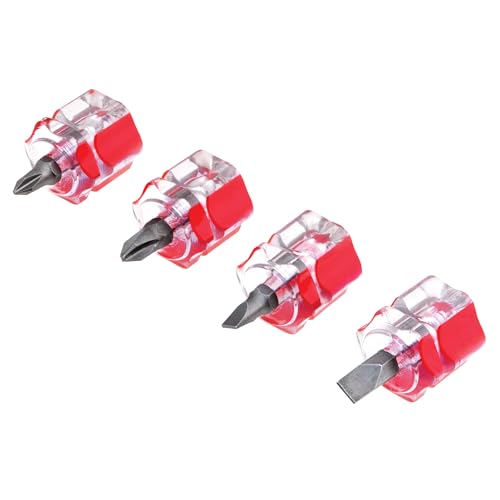 Performance Tool W80004 4 Piece Mini Stubby Screwdriver Set (Phillips sizes: 1 and 2, Slotted sizes: 3/16 and 1/4