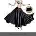Women Chiffon Belly Dance Long Skirt with Underwear Split Satin Skirt on Both Sides (US, Alpha, One Size, Regular, Regular, Standard, Black)