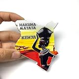 3D Resin Kenya (Africa) Fridge Magnet - Hand-Painted Kenyan Woman Carrying Water Pot